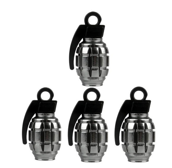 4-piece car tire valve cover rod air dust cover silver Punisher skull for Mercedes-Benz