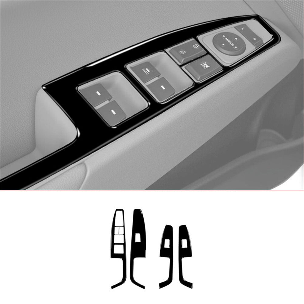 4Pcs Piano Black Door Window Control Cover Trim for Hyundai for Elantra 2016-2018