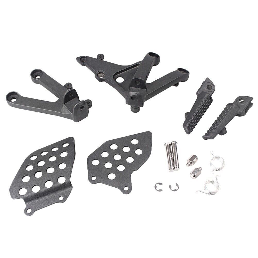 for Honda CBR600RR 2007-2011 2008 Set Black Front Bracket Foot Pegs Footrest