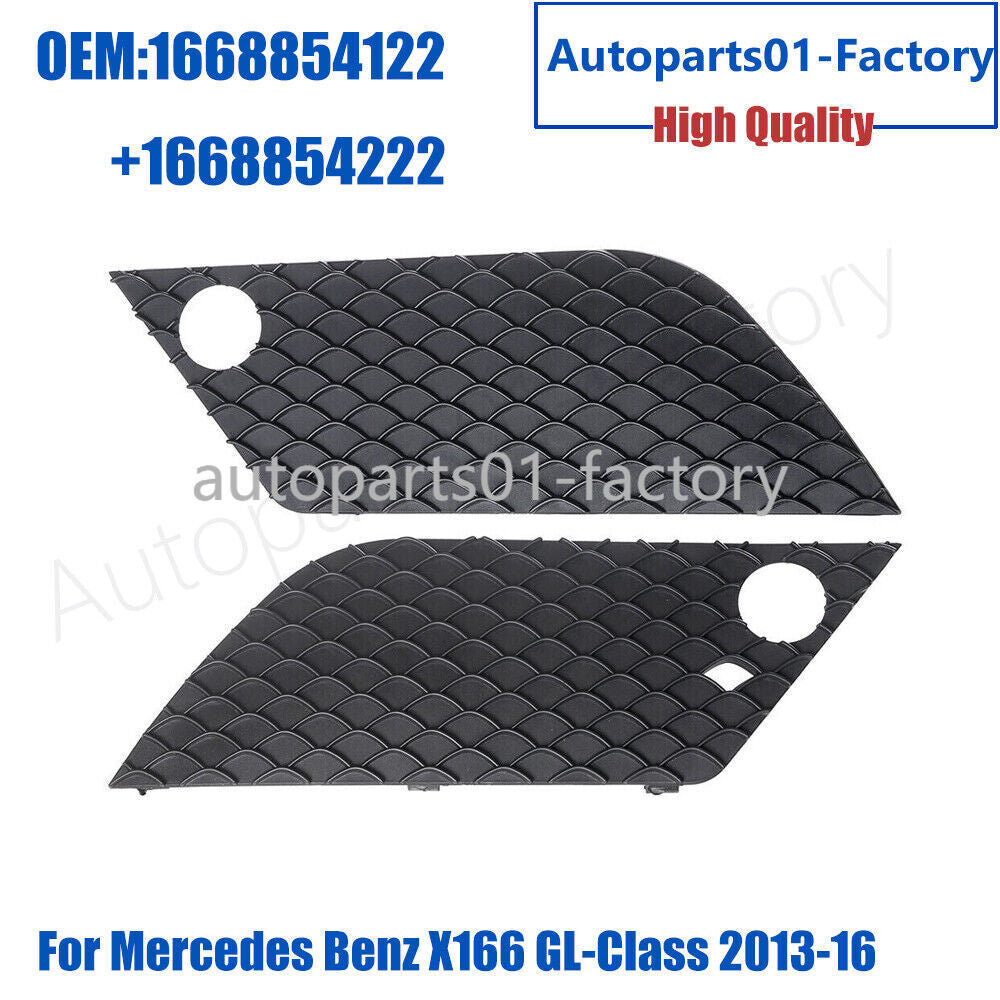 1Pair L+R Front Bumper Lower Grille Cover For MercedesBenz X166 GL-Class 2013-16