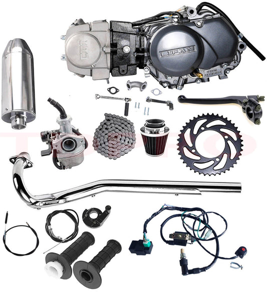 for Lifan 125cc engine motor kit for Pit bicycles, including Apollo, for Honda Trail, CT70, XR50, ATC70, and SSR110.