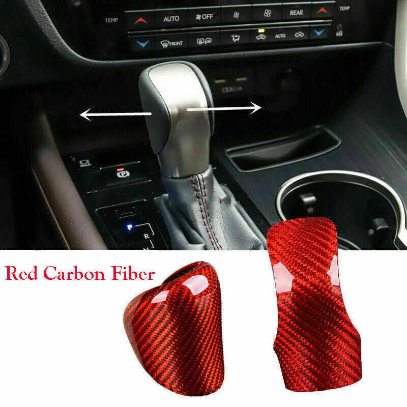 2P for Lexus IS RC GS NX for ES RX Red Carbon Fiber Gear Shift Knob Decor Cover Trim