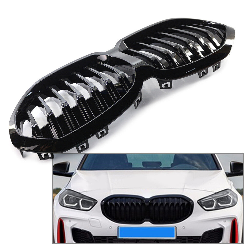 Gloss Black M4 style Bumper Bar Kidney Grille For 2019-21 2020 for BMW 1 Series F40