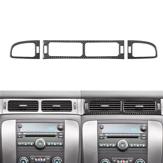 3X Carbon Fiber Center Air Vent Cover Trim For Silverado/tahoe/ for sierra 2007-2014