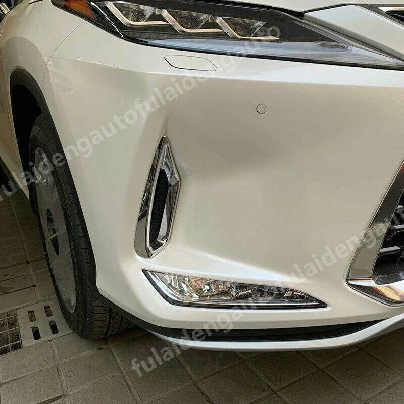 2P Chrome Front Fog Light Lamp Cover Trim For 2020-2022 for Lexus RX300 RX350 RX450H