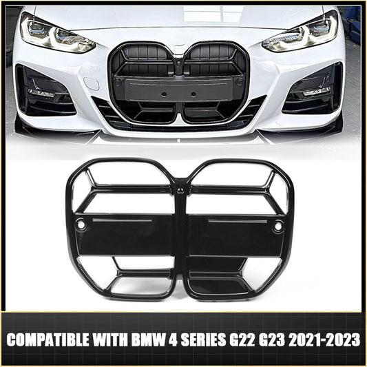 GLOSSY BLACK for BMW 4 SERIES G22 G23 21-2023 ABS FRONT BUMPER MESH GRILLE GRILL