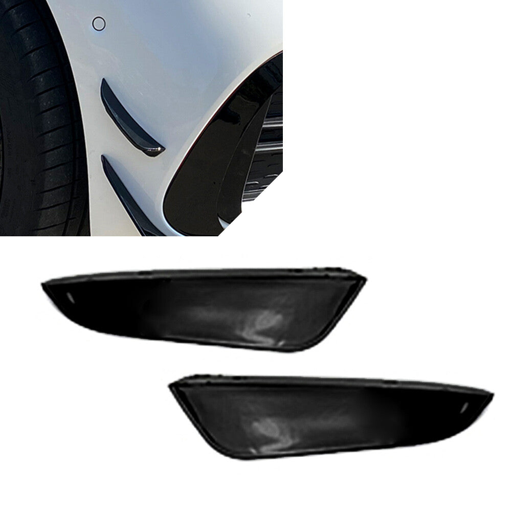2xCar Front Bumper Lip Splitter Fins Body Spoiler for Mercedes-Benz C-Class W206