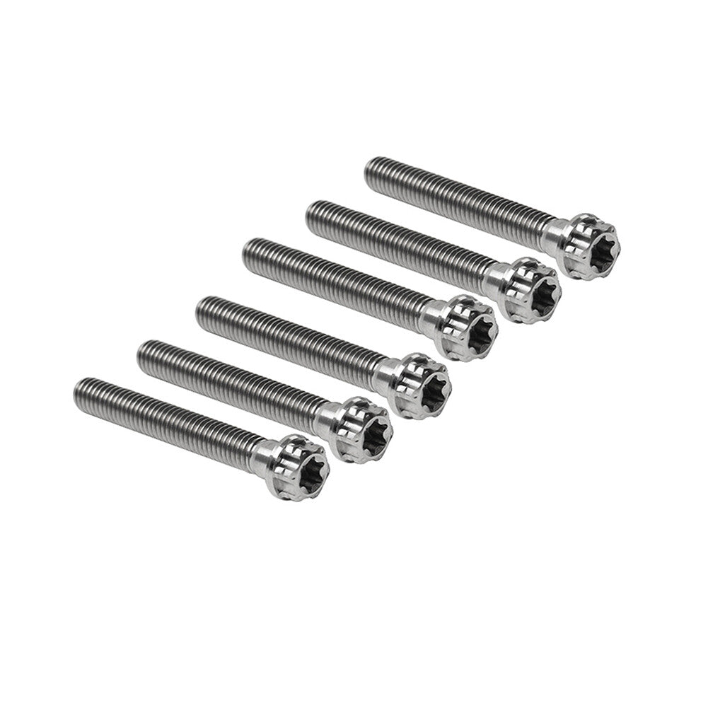 6pcs Bolts Torx Head Flange Screws M6x55mm For Motorcycle Bike Silver