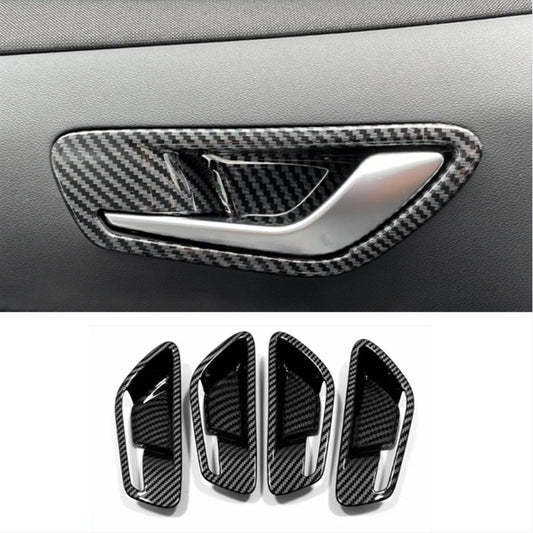for Hyundai for Tucson 2022-2025 Inner Door Handle Bowl Trim Carbon Fiber 4pc