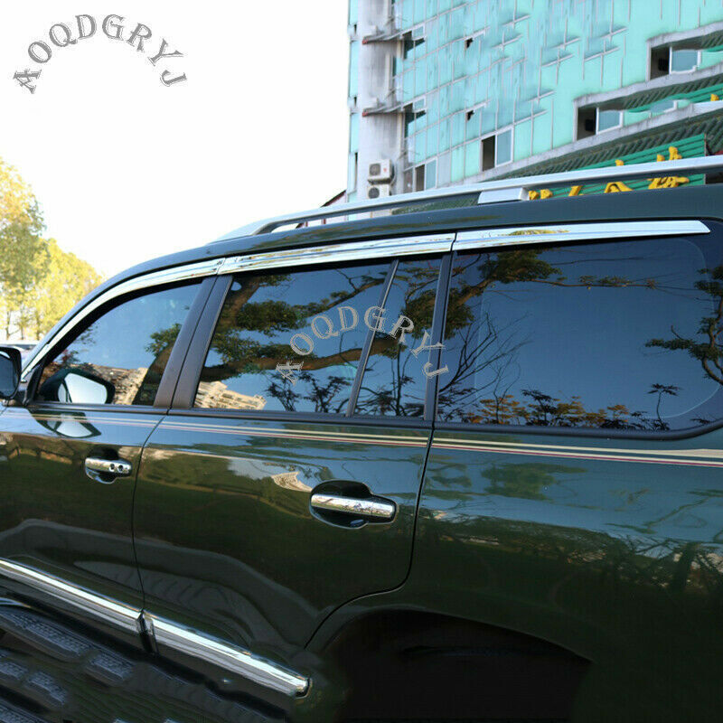 for Toyota for Land Cruiser 2008-21 Chrome Window Wind Deflector Visor Rain Guard10