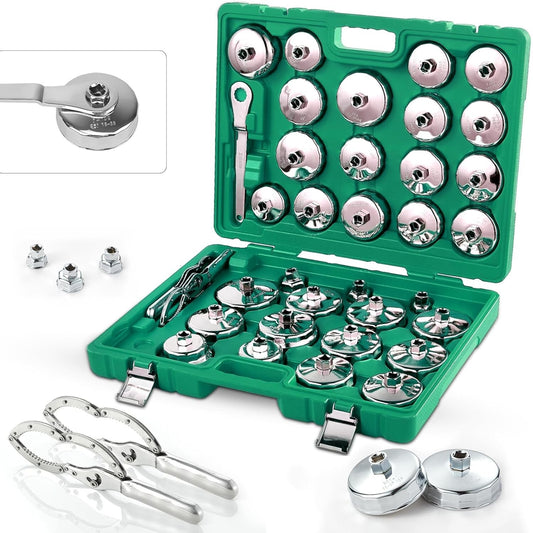 35Pcs Oil Filter Socket Wrench Cup Type Cap Removal Set Added for Porsche for Volvo etc.