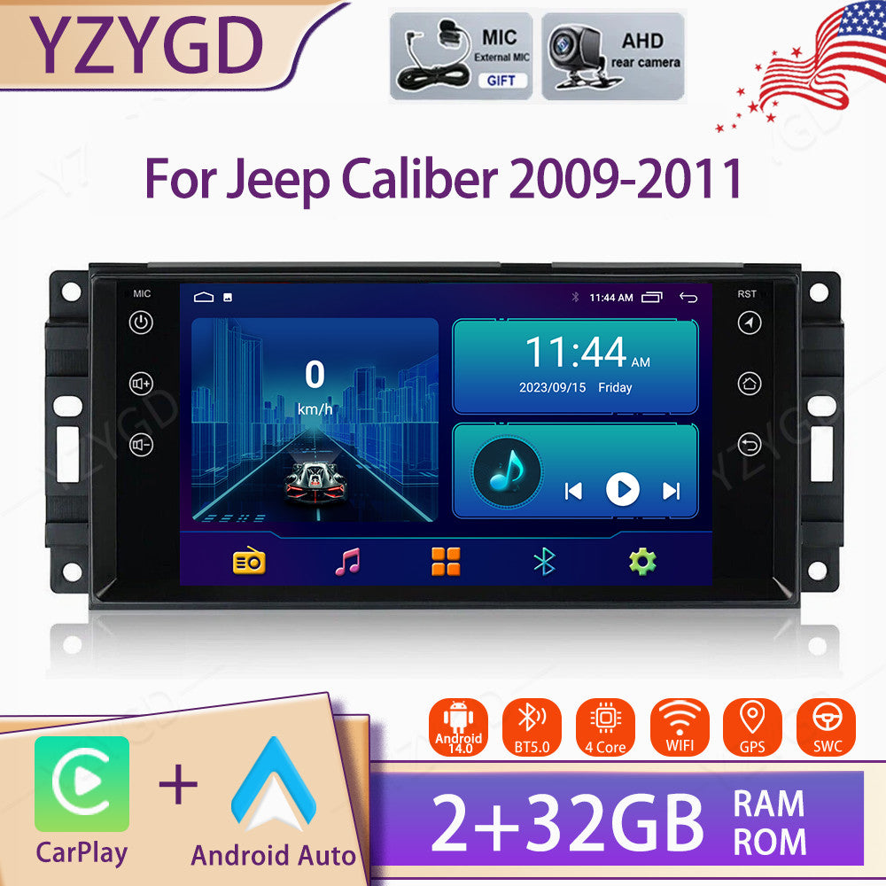 for Jeep Caliber 2009-2011 Android Auto Carplay Screen Car Radio Stereo GPS Navi