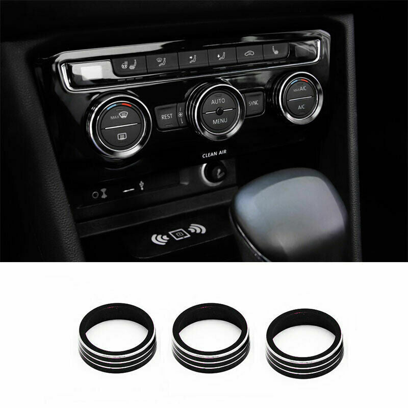 Black Aluminum Central Console AC Switch Trim for Volkswagen for Jetta Mk7 2019-2021