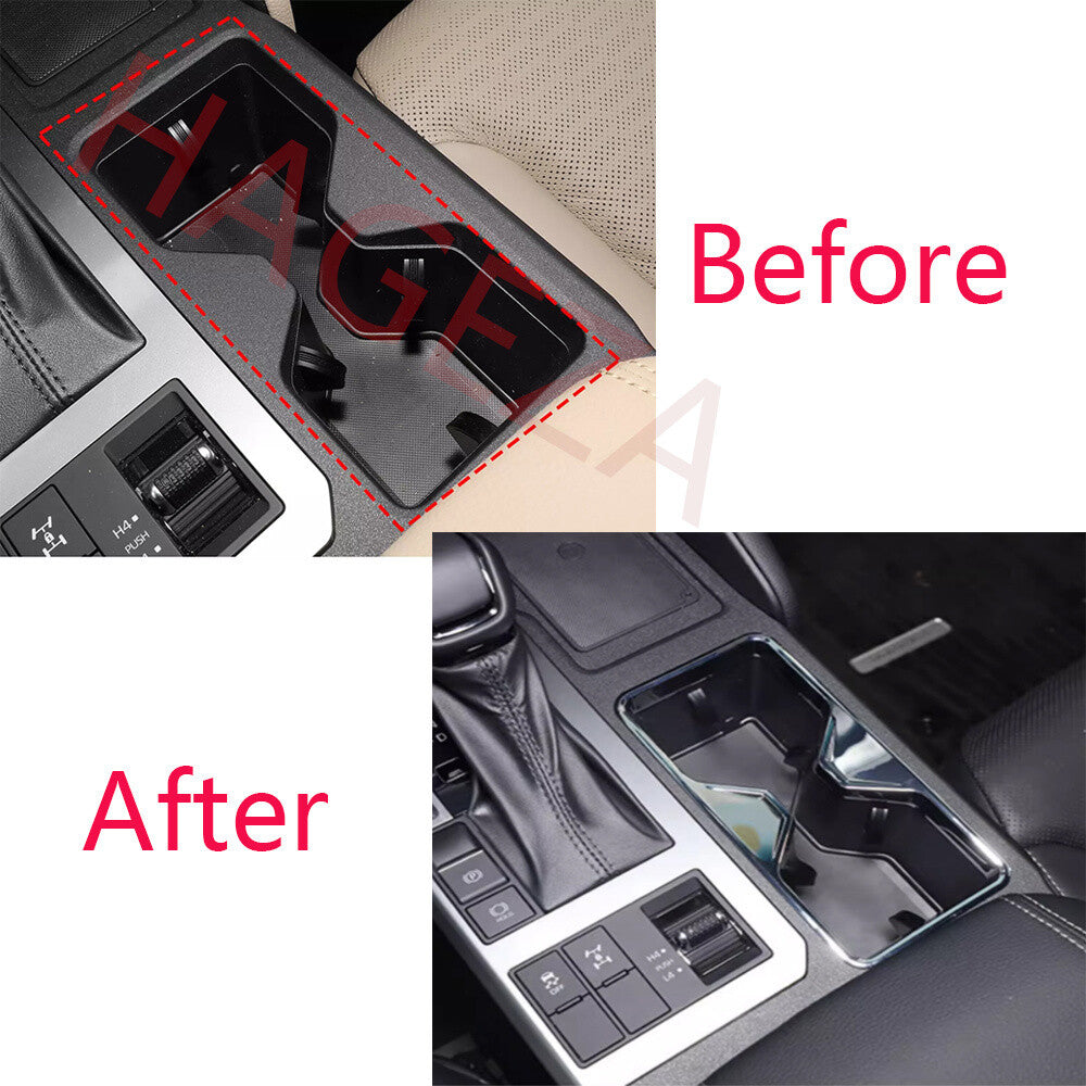 Chrome ABS Front Water Cup Holder Panel Trim For Toyot@ for Land Cruiser LC250 2024+