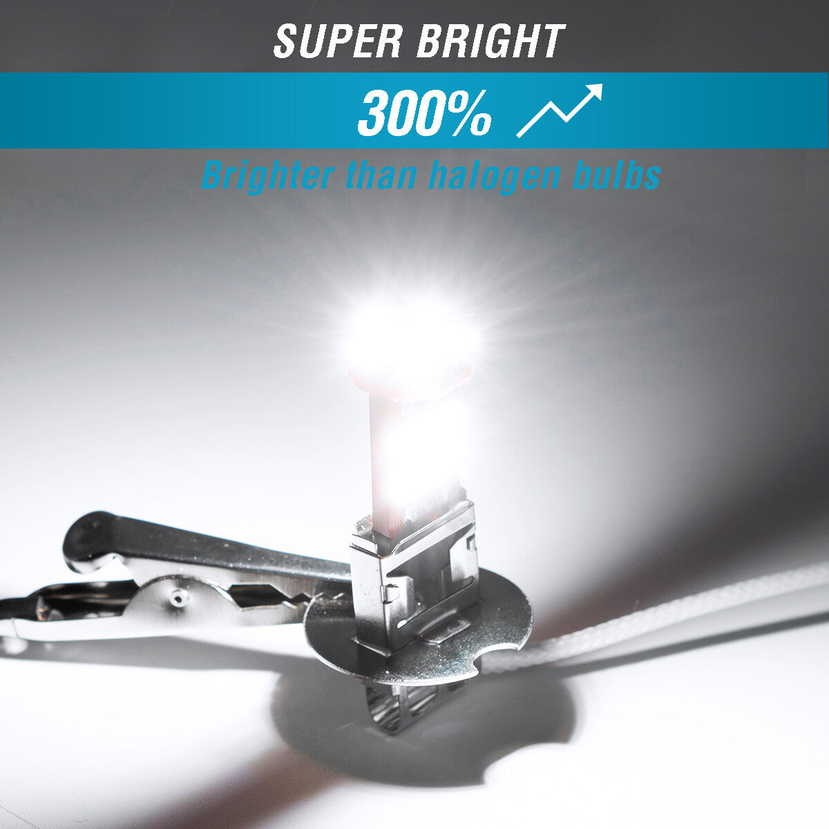 1 PAIR H3 6500K LED FOG DRIVING LAMP LIGHT BULBS CAR WHITE LAMP GLOBES 6000K