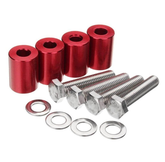 New Billet Hood Dent Spacer Spacers Kits Turbo Engine All Motor Swap Red for 8mm