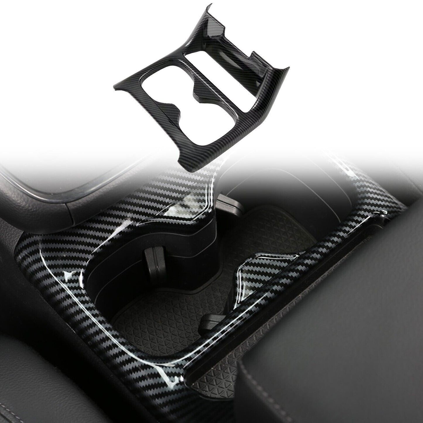 for Honda CR-V CRV 23-24 ABS Carbon Fiber Front Water Cup Holder Cover Trim 1PCS