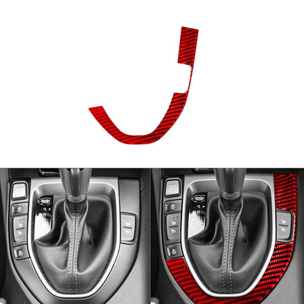 Red carbon fiber gear shift cover for the for Hyundai for Veloster JS 2019 - 2022