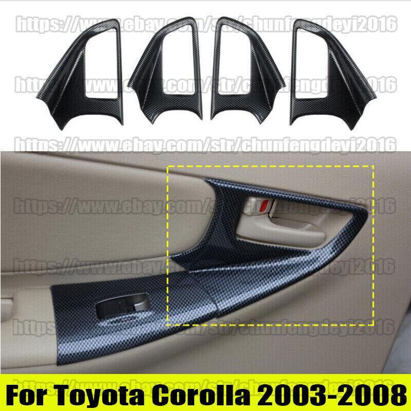 for Toyota for Corolla 03-08 Carbon Fiber car Interior Door Handle Cover Trim 4pcs
