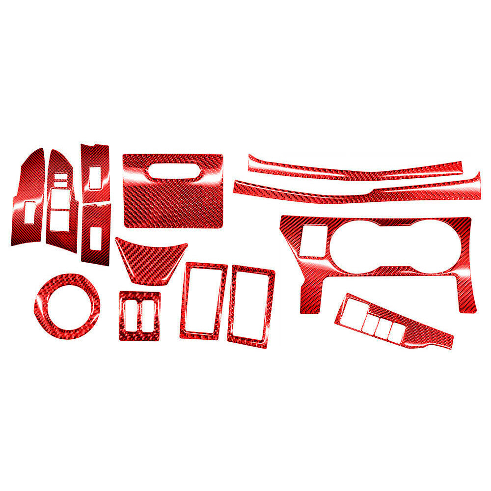 14¡ÁRed Carbon Fiber Central Control Interior Set Trim For T@yota for Corolla 2014-18