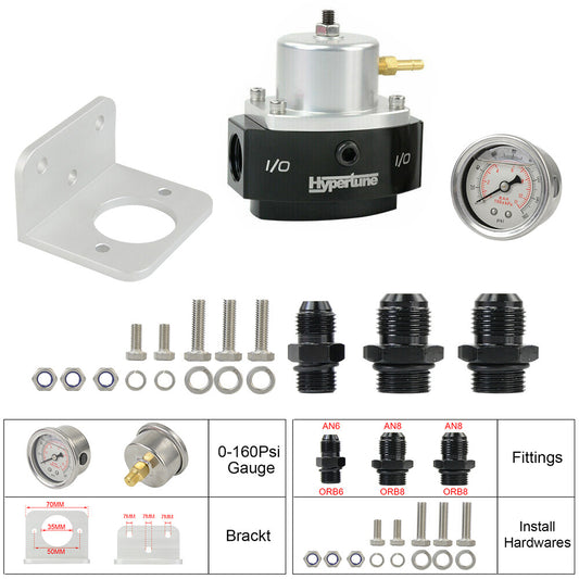 4-65 psi efi bypass return style Fuel pressure regulator 6AN Boost 1/8 NPT gauge
