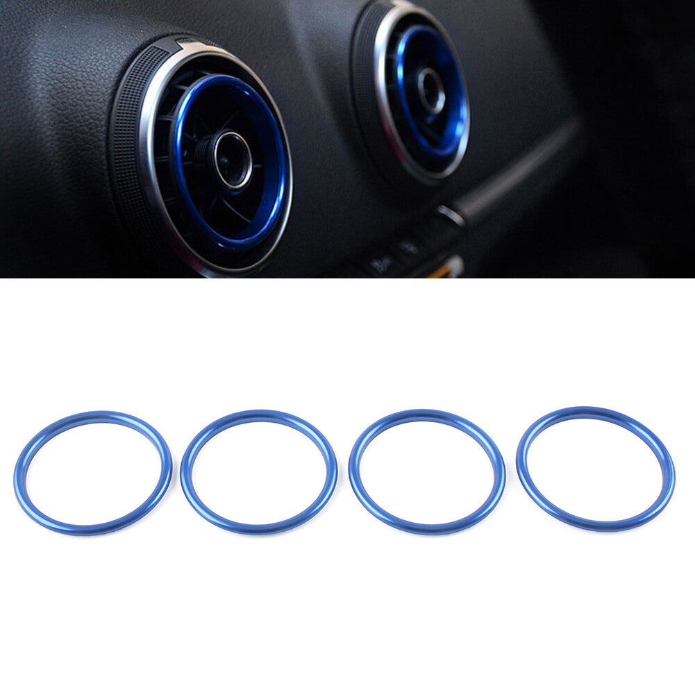 Air Condition Vent Outlet Inner Ring Trim for Audi A1 S1 8X 2010-2018 Blue 4 Pcs