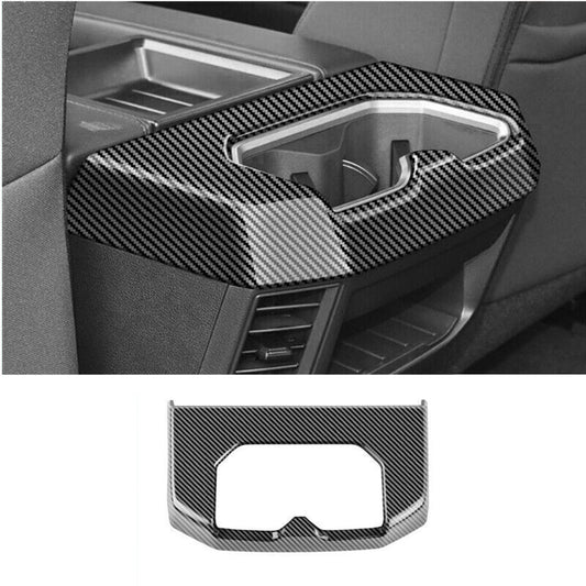 for Toyota Tundra 22-2024 Carbon Fiber Look Rear Water Cup Holder Trim Frame 1P