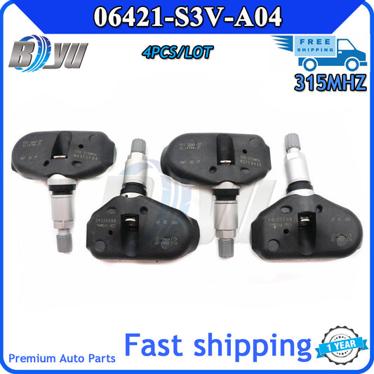 4x TPMS Tire Pressure Sensor 06421-S3V-A04 for 2005 2006 2007 2008 for Acura RL TL