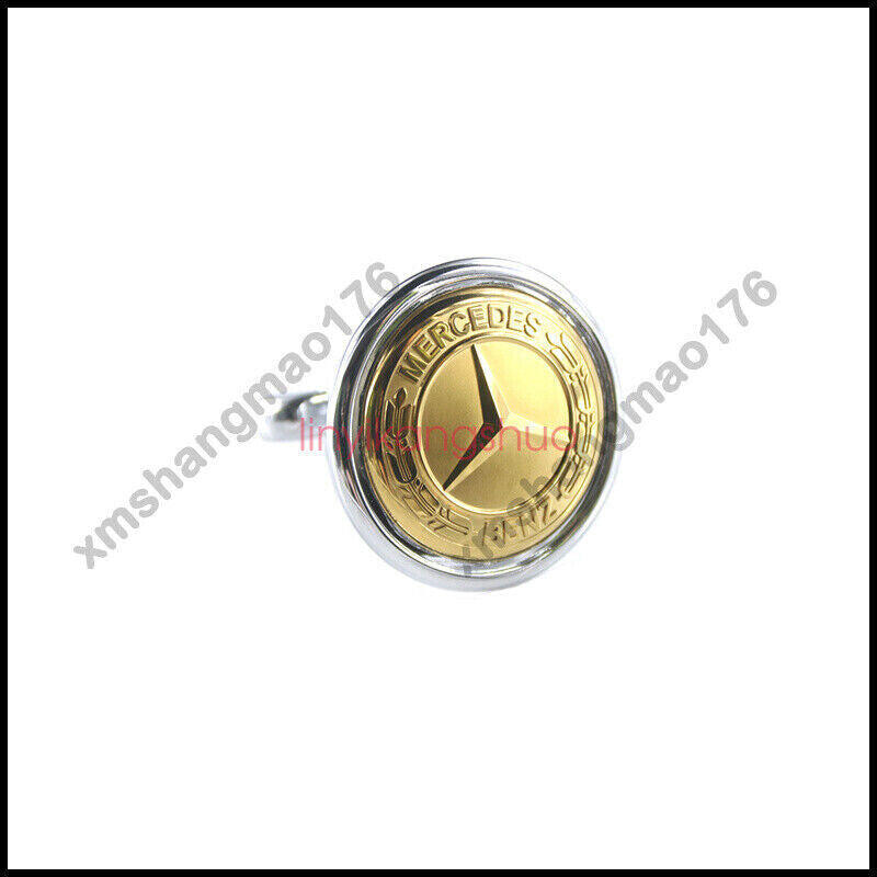 Gold Bonnet Badge Cap, Black Badge, for Mercedes-Benz CSE Class W204 W211, 44 mm