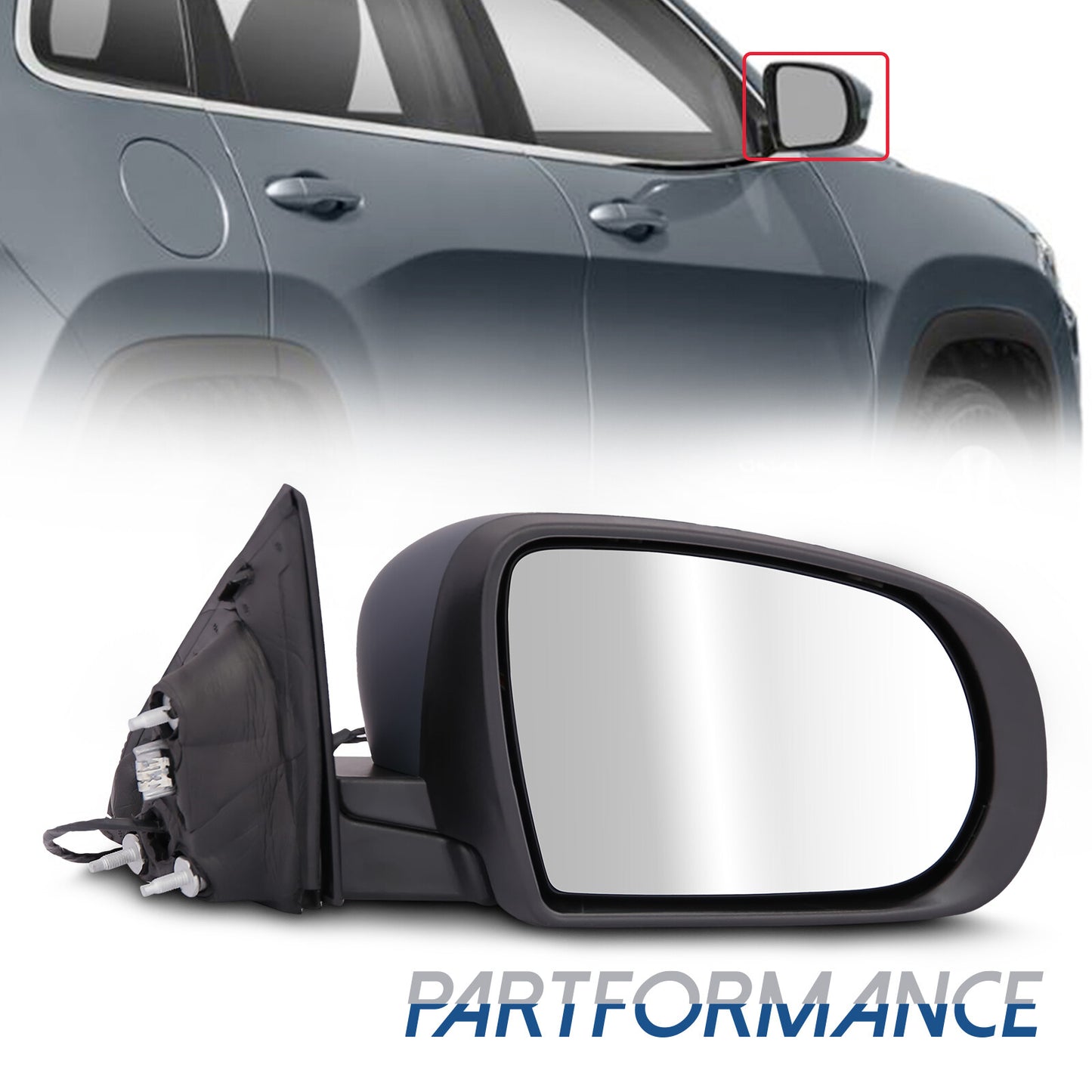 Heated passenger-side door mirror for 2017-2022 Compass SUVs 68365136AA CH13298