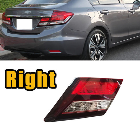 Halogen taillights are suitable for 2013-2015 for Honda for Civic sedans, with the right inner light being clear/red and featuring a bulb.