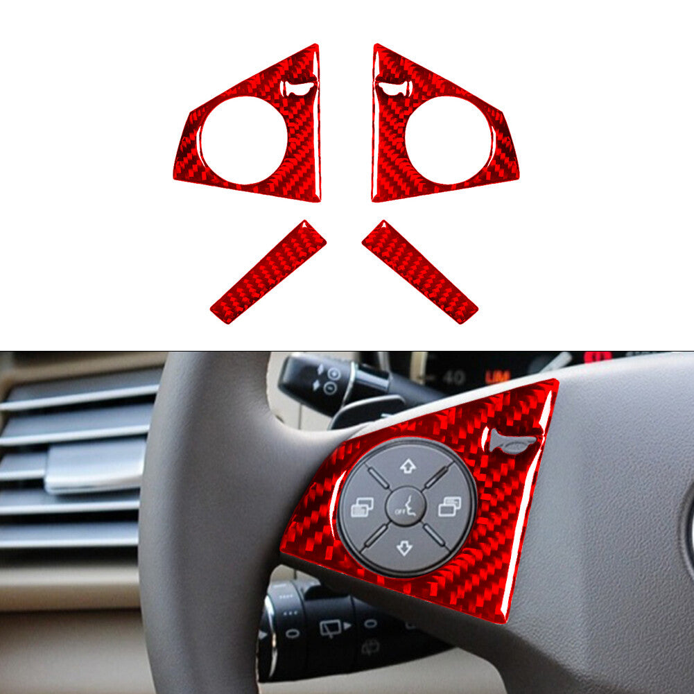 4Pcs Red Steering Wheel Frame Type-B Trim Cover for Mercedes R-Class 2009-2012