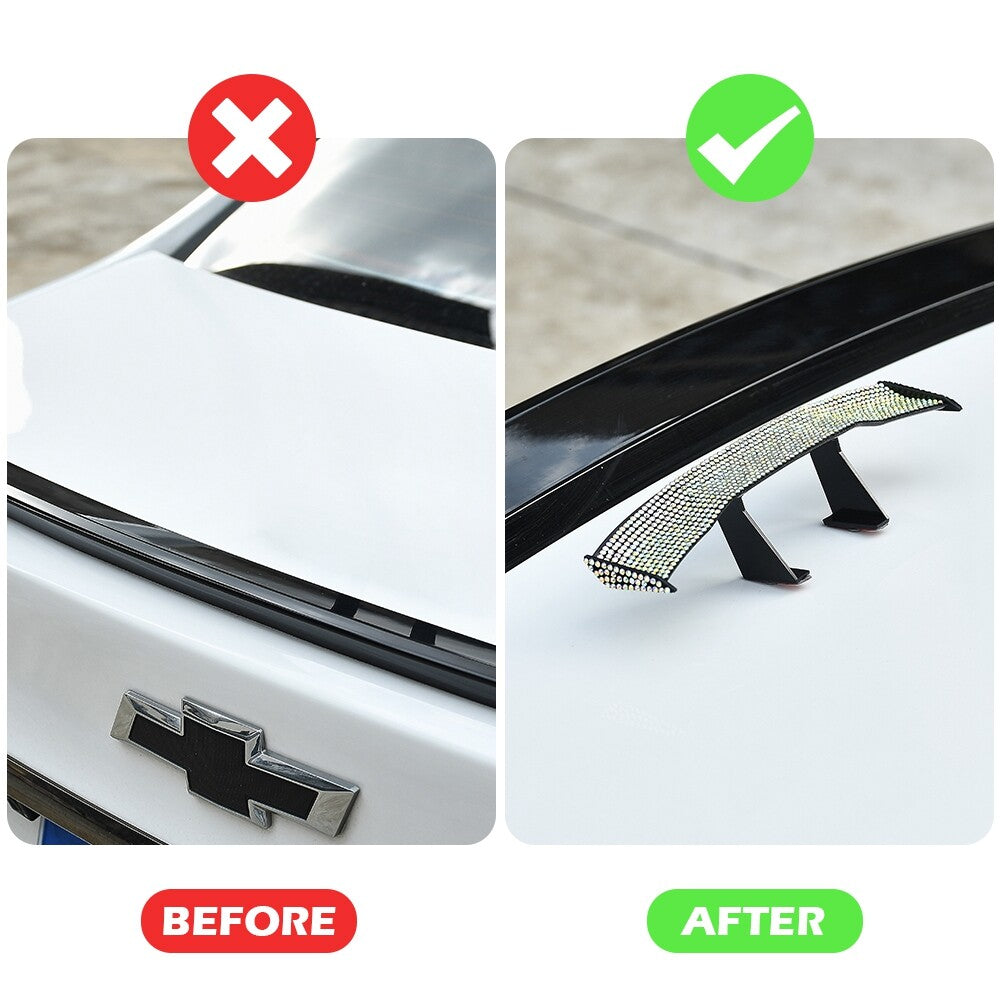 6.89inch for Mini Universal Decorative Spoiler Wing for All Car Colourful Rhinestone