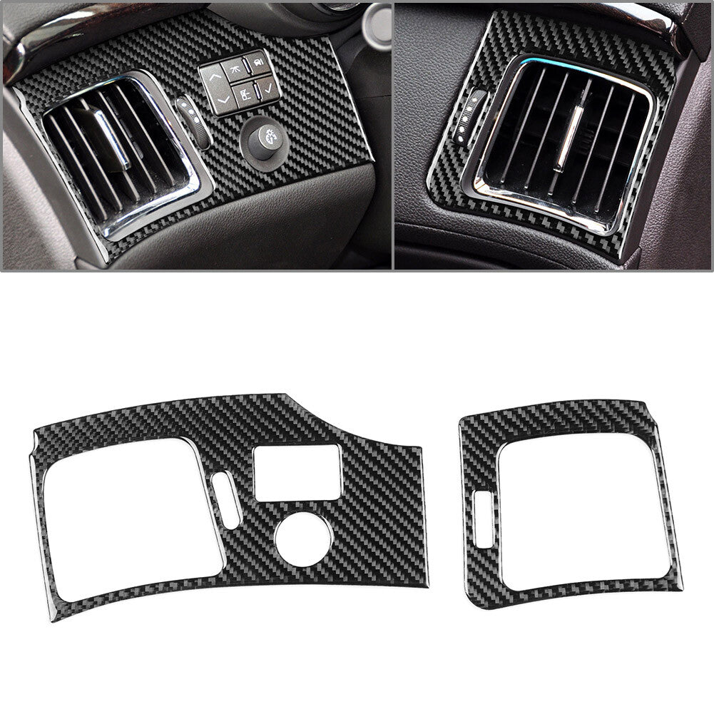 Carbon Fiber Interior Side Air Vent Cover Trim Black for Cadillac CTS 08-13 LHD