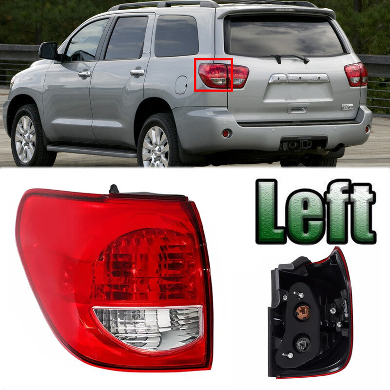 Left Rear Tail Light Brake Turn Signal With Bulb for Toyota Sequoia 2008-2017