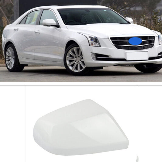 White Right Side Rear View Side Mirror Cover Shell Cap for Cadillac ATS 2014-16