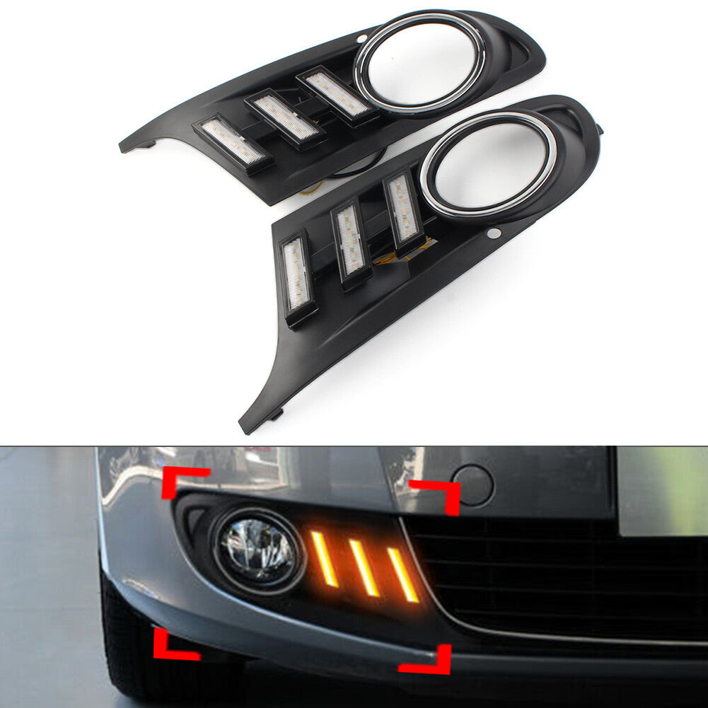 Fog Lamp Daytime Running Light DRL w/Turn Signal for Volkswagen for Golf 6 2009-2013