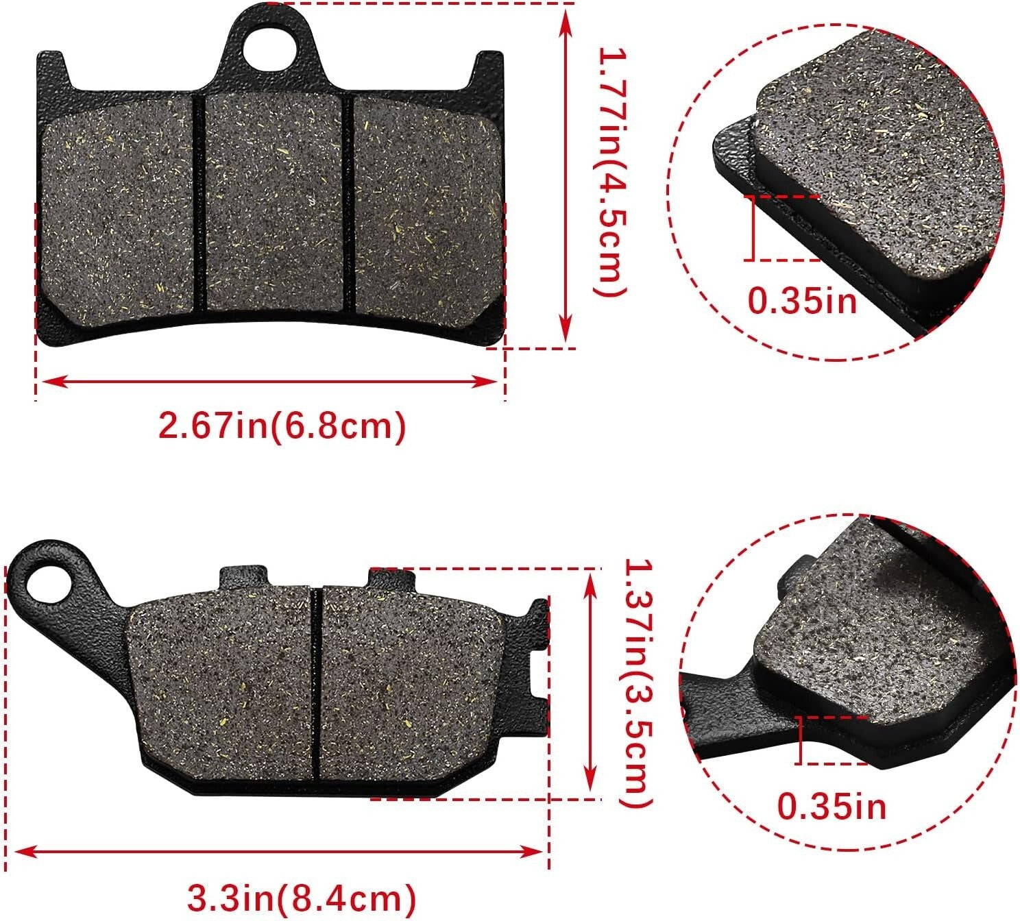 Front Rear Brake Pads Compatible with for Yamaha FZ1 FZ6 FZ8 YZF R1/R6/R6S 2003