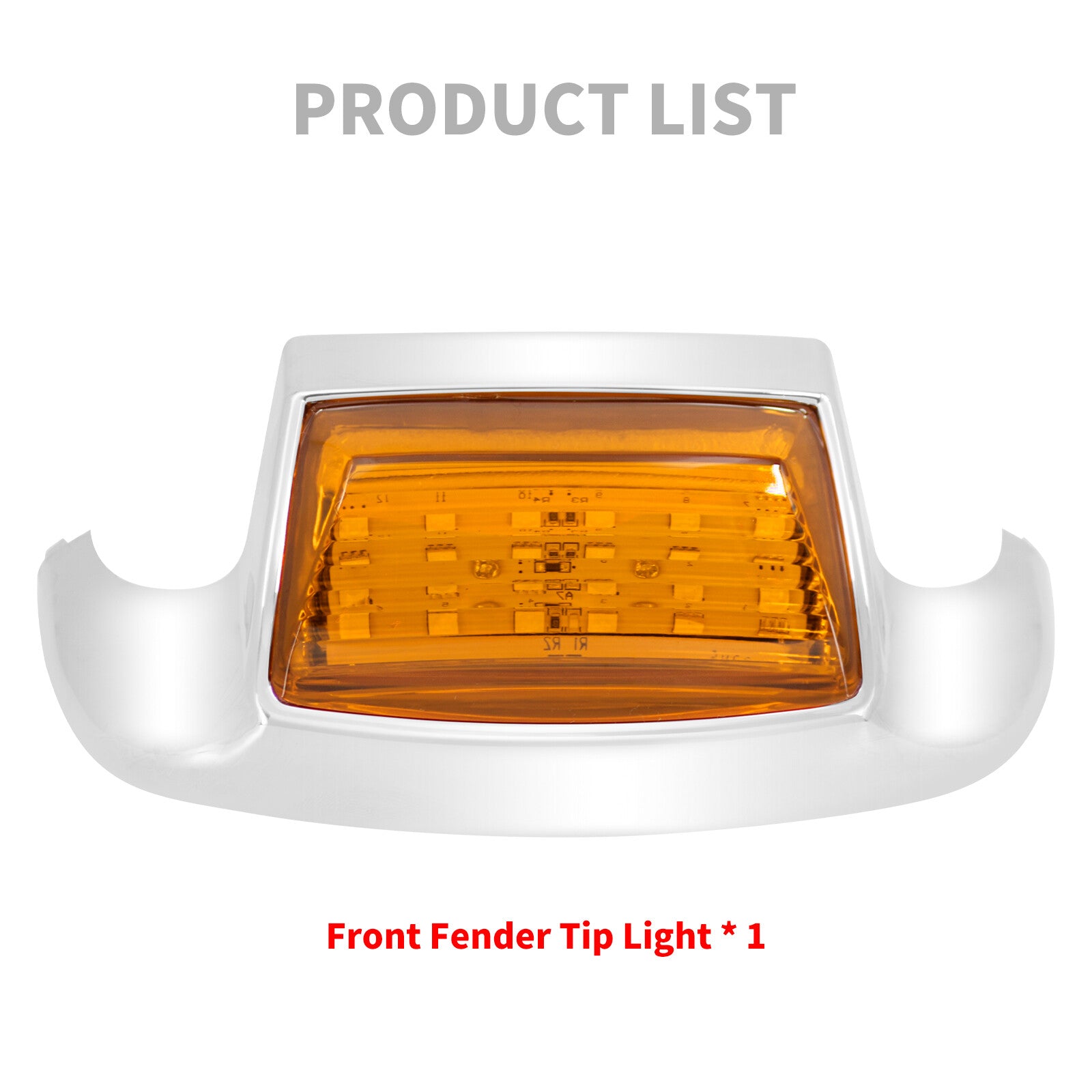 Front Fender w/ Amber Lens Tip LED Light for Harley Electra Road Glide Softail