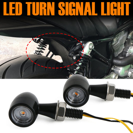 Black motorcycle LED for mini turn signal yellow flashing light for Bobber Cafe Racer