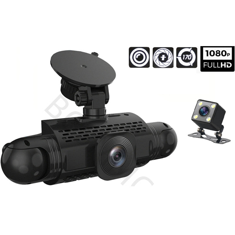4 Channel Camera Car DVR Dash Cam Video Recorder G-Sensor Night Vision