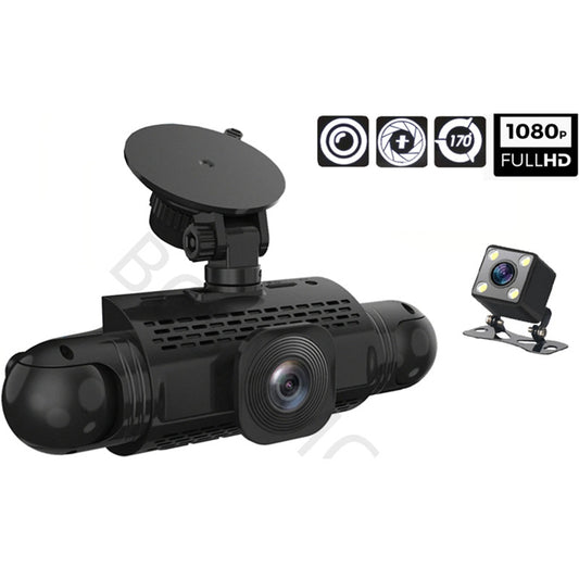 4 Channel Camera Car DVR Dash Cam Video Recorder G-Sensor Night Vision