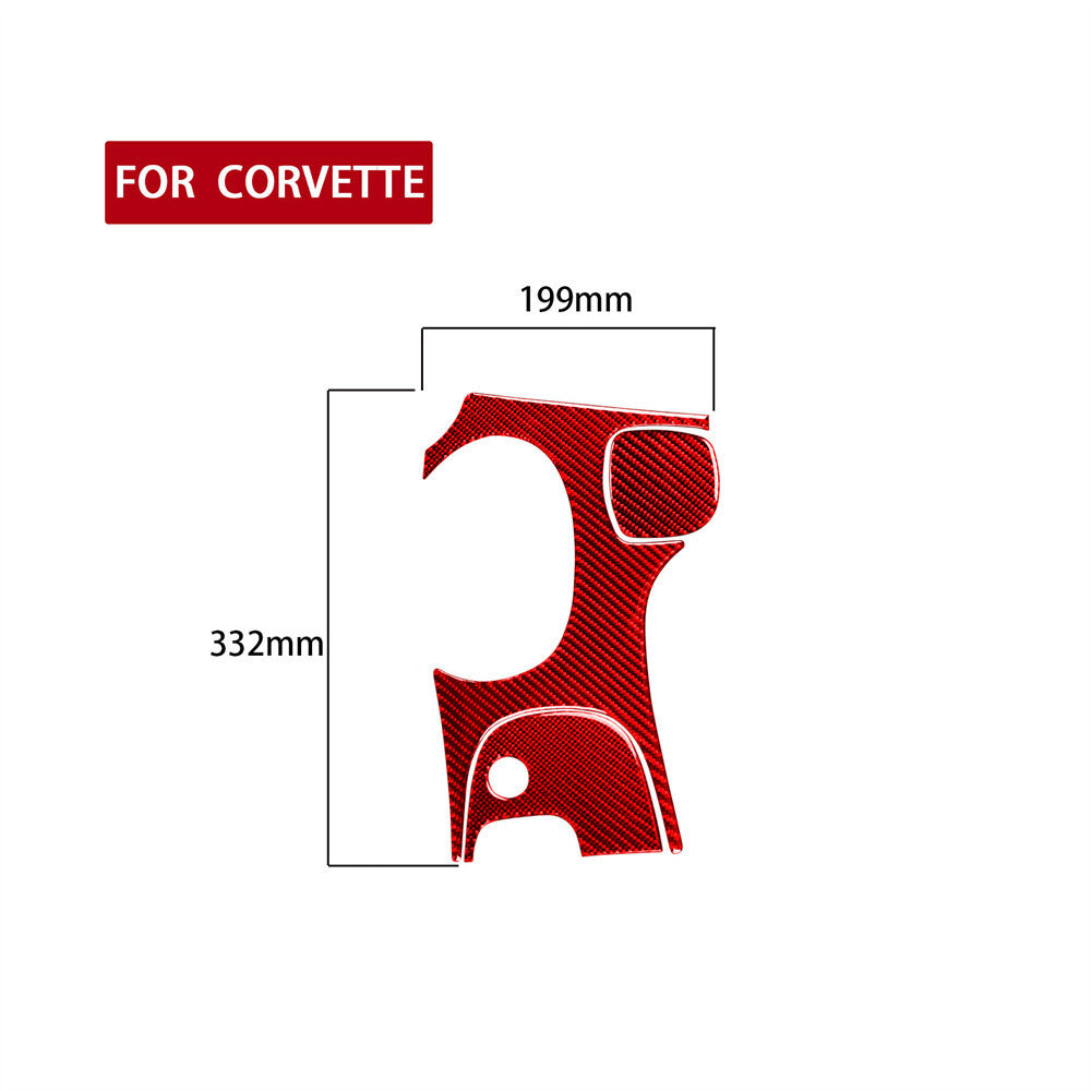 Red Carbon Fiber Central Gear Shift Panel Trim for Chevrolet for Corvette C5 1998-04