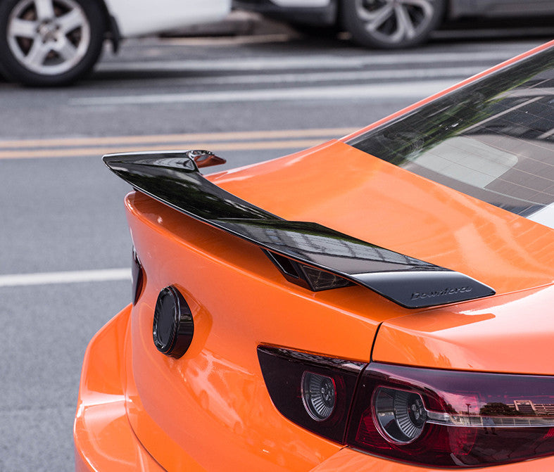 Seagull Gloss Black Rear Tail Trunk Spoiler Wing Lip Trim for Mazda 3 2019-2022