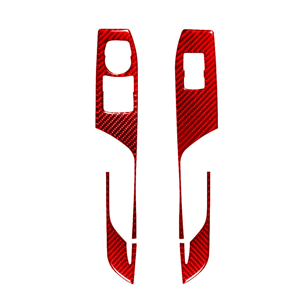 4Pcs Carbon Fiber Window Lift Panel Switch Cover Trim for Chevrolet Camaro 16-18