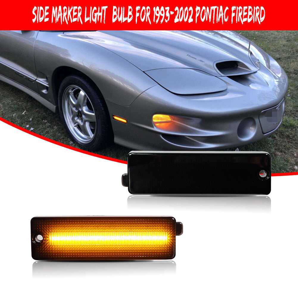 Smoked bright amber LED light suitable for 98-02 for Pontiac Firebird front marker lights.