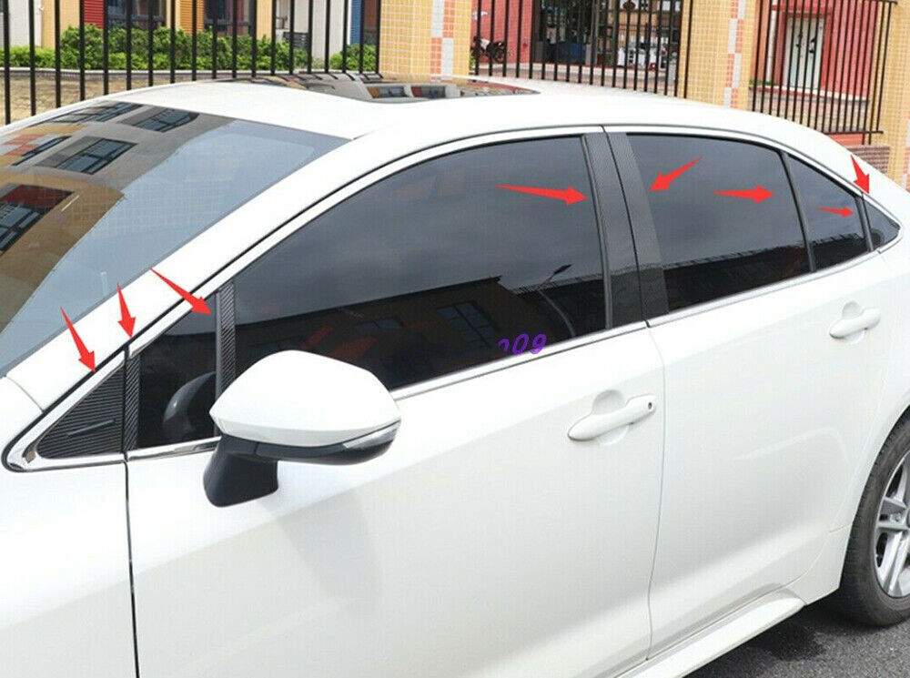 for Toyota for Corolla Sedan 2019-23 Carbon Fiber Window Door Pillar Post Trim Decal