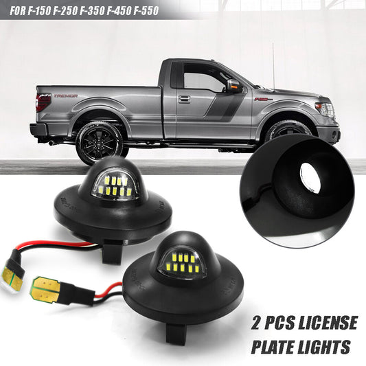Chrome White LED License Plate Tag Light Lamps for 1999-2016 for Ford F150 F250 F350