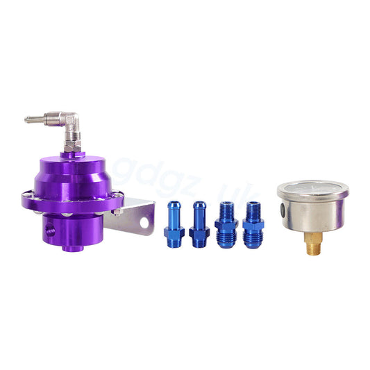 Universal Adjustable Car Fuel Pressure Regulator with Oil Gauge Kit 0-160 PSI L