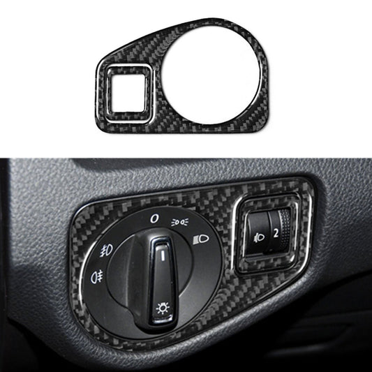 Carbon Fiber Inner Front Headlight Switch Cover Trim for VW for Golf MK7 2013-2019